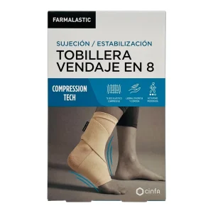 Farmalastic Compression Tech Tobillera Vendaje En 8 T-P Beige