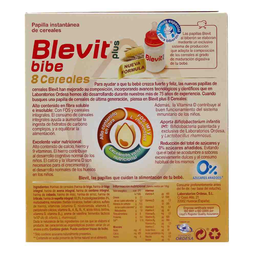 Blevit Plus Bibe 8 Cereales 600 Grs - Imagen 2