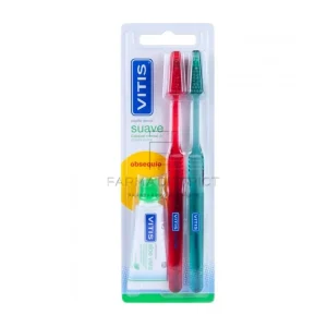 Vitis Cepillo Suave 2 Uds + Pasta Vitis 15Ml
