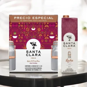 Leche Santa Clara Entera Caja con 6 Piezas de 1 Litro