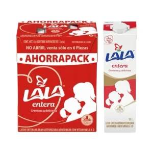 Paquete de Leche Lala Entera 6 Piezas de 1 Litro