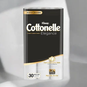 Papel Higiénico Kleenex Cottonelle Elegance 30 Rollos con 215 hojas Dobles c/u